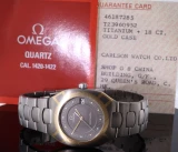 Vintage 80s Omega Seamaster Polaris 18K Titane Quartz Watch 396 0952 + Papers