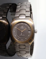 Vintage 80s Omega Seamaster Polaris 18K Titane Quartz Watch 396 0952 + Papers