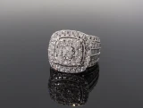 Vintage 3.98cttw Diamond Cluster 14ct White Gold Ring 13.24g size P Val $11120