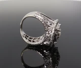 Vintage 3.98cttw Diamond Cluster 14ct White Gold Ring 13.24g size P Val $11120