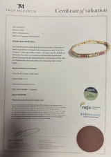 5.5ct Ruby & 0.64ct Diamond 14ct Gold Line Bracelet 19cm Long Val $15045