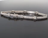 Vintage 2.88ct G Vs-Si Diamond Set 18K White Gold Bracelet 18cm Long Val $13295