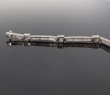 Vintage 2.88ct G Vs-Si Diamond Set 18K White Gold Bracelet 18cm Long Val $13295