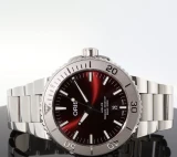 Auth. Oris Aquis Date Relief Cherry Red Dial Auto 300m Dive Watch 0173377304158