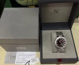 Auth. Oris Aquis Date Relief Cherry Red Dial Auto 300m Dive Watch 0173377304158