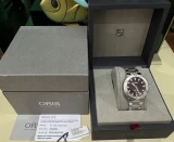 Auth. Oris Aquis Date Relief Cherry Red Dial Auto 300m Dive Watch 0173377304158