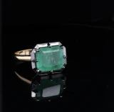 Vintage Incredible 5.70cttw Emerald 18k Gold Georgian Style Ring size P1/2 Val $29505
