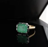 Vintage Incredible 5.70cttw Emerald 18k Gold Georgian Style Ring size P1/2 Val $29505