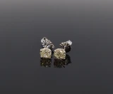 Vintage Fancy Yellow Vs 0.66cttw Oval Diamond Set 14K Stud Earrings Val $3980