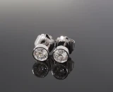 Vintage Old Cut 2.00cttw Diamond Set Platinum Stud Earrings Val $12320