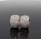 Vintage Pair 1.96cttw H Si Diamond Pave Set 14K Huggie Earrings Val $8630