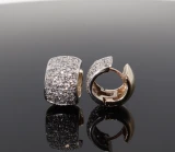 Vintage Pair 1.96cttw H Si Diamond Pave Set 14K Huggie Earrings Val $8630
