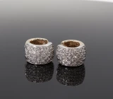 Vintage Pair 1.96cttw H Si Diamond Pave Set 14K Huggie Earrings Val $8630