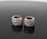 Vintage Pair 1.96cttw H Si Diamond Pave Set 14K Huggie Earrings Val $8630