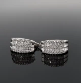 Vintage Pair 1.44cttw G Diamond Set 14K White Gold Huggie Earrings Val $8195