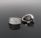 Vintage Pair 1.44cttw G Diamond Set 14K White Gold Huggie Earrings Val $8195