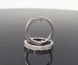 Vintage 18k White Gold 0.80cttw H Vs Diamond Set 23mm Hoop Earrings Val $7230