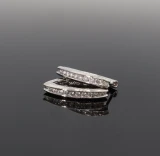 Vintage Pair 0.30cttw H Si Diamond Set 14K White Gold Huggie Earrings Val $3445