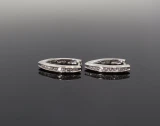 Vintage Pair 0.30cttw H Si Diamond Set 14K White Gold Huggie Earrings Val $3445
