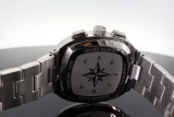 Auth. 2024 Panzera Classivo 43C Chronograph Steel Quartz Wristwatch in Box