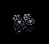 Auth. Tiffany & Co 0.64cttw G VVs Diamond Set Platinum Stud Flower Earrings