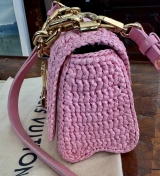 Auth. August 2022 Louis Vuitton Twist PM Shoulder Bag in Rose Raphia Ref M20579