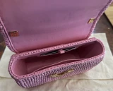 Auth. August 2022 Louis Vuitton Twist PM Shoulder Bag in Rose Raphia Ref M20579