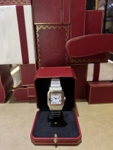Vintage 80s-90s Cartier Santos Automatic 29mm 18k Gold & Steel Watch - Serviced