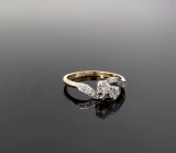 Vintage 18k Yellow Gold 0.45ct Diamond Set Toi et Moi Ring Size P1/2 Val $4925