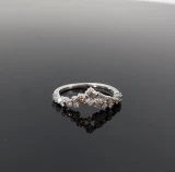0.55cttw Diamond Contoured Sterling Silver Band / Ring Size M1/2 Val $1150
