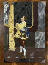 Scappini Florence Pietra Dura Hardstone Mosaic Plaque D Cavaliere Silver Mounted