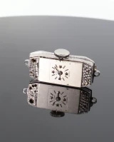 Vintage 40s Gubelin 18k White Gold 2.10ct Diamond Cocktail Wristwatch Val $19100