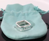 Vintage 2000s Tiffany & Co. Sterling Silver Square Cushion 8mm Ring- Size 5 1/4
