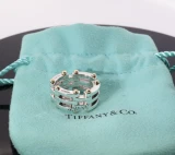 Vintage 1990s Tiffany & Co. Sterling Silver & 18k Gate Link Ring- Size 4 (H)
