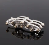 Vintage 1990s Tiffany & Co. Sterling Silver & 18k Gate Link Ring- Size 4 (H)
