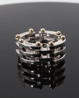 Vintage 1990s Tiffany & Co. Sterling Silver & 18k Gate Link Ring- Size 4 (H)