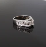 1.08cttw 14K Gold Princess Cut Diamond Ring & Diamond Set Shoulders Val $6755