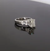 Vintage Jeff Cooper 1.10ct Vs1 Emerald Cut Diamond Set Platinum Ring Val $13520