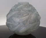 Rare Rene Lalique Oleron Opalescent Glass Vase No. 1008 Designed 1927
