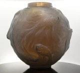 Rene Lalique Formose Double Cased Grey Opalescent Glass Vase No. 934 Design 1924
