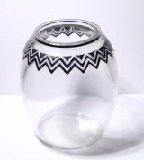 Auth. René Lalique "Koudour" Vase No. 968 Clear Glass w/ Black Enamel – Signed