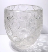 Rare Rene Lalique France Paquerettes No. 10-877 Frosted Art Deco 18cm Vase 1934