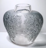 Rene Lalique "Poivre" Vase No. 901 – Original Smoky Frosted Glass Art Deco Vase