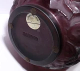 Stunning Rene Lalique "Monnaie du Pape" Amethyst Glass Vase No.879