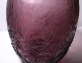 Stunning Rene Lalique "Monnaie du Pape" Amethyst Glass Vase No.879