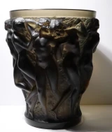 Rene Lalique "Bacchantes" Vase – Dark Topaz Glass, Model No. 997