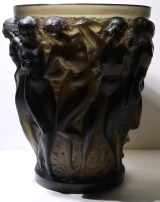 Rene Lalique "Bacchantes" Vase – Dark Topaz Glass, Model No. 997