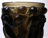 Rene Lalique "Bacchantes" Vase – Dark Topaz Glass, Model No. 997