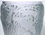 Rene Lalique “Aigrettes” Vase No. 988 Blue Patinated Frosted Glass c1931