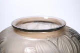 René Lalique "Dahlias" Vase No. 938 Grey Patinated Frosted Glass c.1923